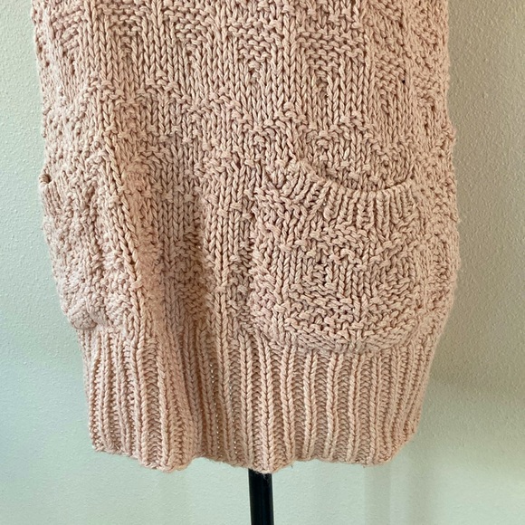 VINTAGE | Silk Blend Handknit 🩰 Pink Sleeveless Tunic Sweater Large - Picture 2 of 10